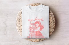 Books are My Valentine PNG, Cute Book Lover Girl Design, Product Image 7