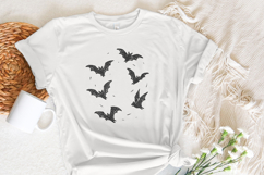 Minimal Flying Bats PNG, Spooky Halloween Bat Clipart, Product Image 3