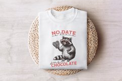 No Date Just Chocolate PNG, Raccoon Valentine Sublimation, Product Image 7