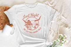 Last Night We Let The Liquor Talk PNG, Western Skull Desert Product Image 4