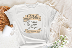 Multitasker Sublimation PNG, Funny Retro T-Shirt Design, Product Image 2