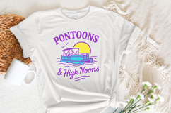 Pontoons &amp; High Noons Retro Vintage Neon Summer Boat Beer Product Image 3