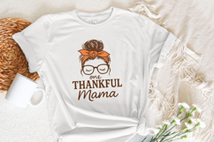 One Thankful Mama PNG, Thanksgiving Shirt PNG, Pumpkin Fall Product Image 3