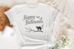 Happy Halloween Black Cat PNG, Spooky Bat Halloween PNG Product Image 3