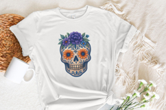 Floral Skull PNG, Sugar Skull PNG, Day of the Dead Art, Dia Product Image 3