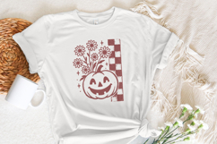 Pumpkin With Flowers PNG, Retro Halloween Digital Download, Product Image 3