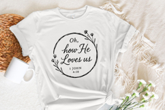 Oh, How He Loves Us PNG, 1 John 4:10 Bible Verse, Christian Product Image 6