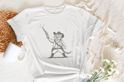 Cowboy Cat PNG, Retro Western Art, Funny Cat Design, Product Image 4