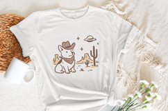 Retro Corgi Cowboy in Desert, Cute Dog with Bandana, UFO Product Image 3