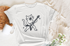 Rocking Cat PNG, Funny Digital Download, Guitar Cat Art, Product Image 6