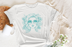 Trendy Woman PNG, Cool Girl with Sunglasses and Tropical Product Image 5