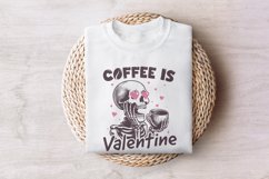 Coffee is my Valentine PNG, Valentines Day Png, Skeleton Product Image 7