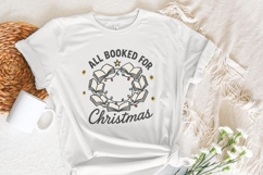 All Booked For Christmas PNG, Book Lover Christmas Wreath Product Image 7