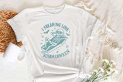 I Freaking Love Summerween PNG, Retro Skeleton Summer Product Image 3
