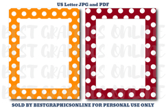 28 Polka Dots Border Letter Size Printable Papers JPG PDF Product Image 9