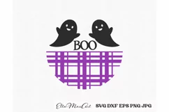 Boo SVG, Halloween Round Sign SVG, Farmhouse Halloween SVG, Product Image 2