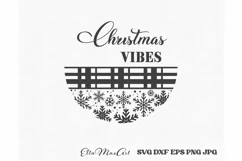 Christmas vibes SVG, Christmas Round Sign SVG, Door Hangers Product Image 2