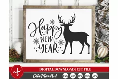 Happy new year Svg, Christmas SVG, Winter SVG, Deer SVG, Product Image 1