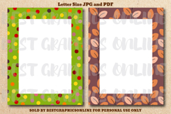 28 Fall Leaves Border Letter Size Printable Papers JPG PDF Product Image 9