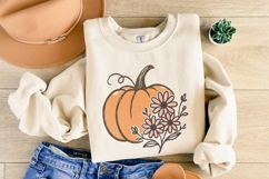 Pumpkin PNG, Fall Floral Pumpkin Digital Download, Autumn Product Image 5