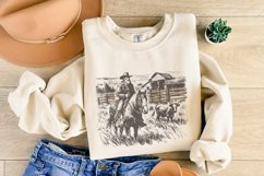 Cowboy Horse png, Vintage Wrangler PNG, Retro Cowboy Art, Product Image 8