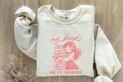 Books are My Valentine PNG, Cute Book Lover Girl Design, Product Image 8