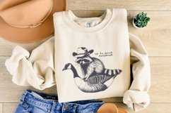 Up To Some Nonsense Raccoon PNG, Funny Animal png, Vintage Product Image 8
