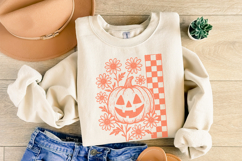 Pumpkin Floral PNG, Vintage Halloween PNG Digital Download, Product Image 8
