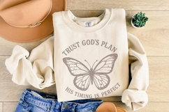 Trust God&#039;s Plan His Timing Is Perfect Butterfly PNG, Faith Product Image 4