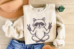 Peaceful Raccoon PNG, Meditating Animal Clipart, Zen Product Image 3