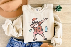 Dabbing Santa PNG, Funny Christmas Shirt, Tropical Holiday, Product Image 4