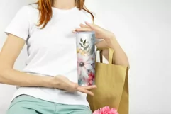 Watercolor Flowers Tumbler Sublimation 20oz|Floral design Product Image 3