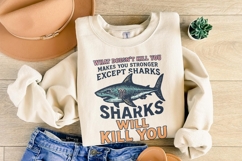What Doesn’t Kill You Except Sharks PNG, Funny Shark Shirt, Product Image 4