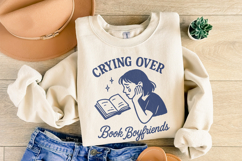 Crying Over Book Boyfriends PNG, Book Lover PNG, Bookish Product Image 4
