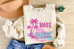 Retro Summer Salty Soul PNG, Trendy Summer PNG, Beach Product Image 4