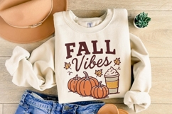 Fall Vibes PNG, Autumn Pumpkins And Coffee Cup, Cozy Fall Product Image 3