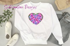 Heart floral Sublimation, PNG Product Image 2