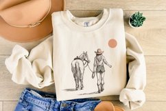 Retro Cowgirl png, Wild West Decor, Cowgirl Illustration, Product Image 8