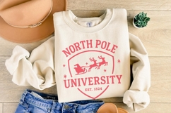 North Pole University PNG, Santa Sleigh Christmas Shirt Product Image 5