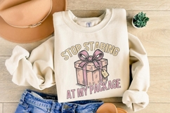 Stop Staring At My Package PNG, Funny Gift Box Shirt, Product Image 8