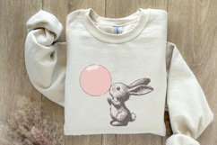 Retro Easter Bunny Blowing Bubble PNG, Funny Easter , Product Image 8