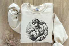 Jesus and Sheep PNG Design, Faithful Shepherd Graphic, Product Image 8