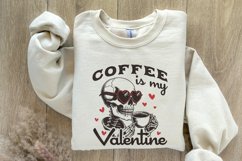 Coffee is my Valentine PNG, Valentines Day Png, Skeleton Product Image 8