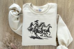 Cowgirl Horse Western PNG, Retro Wild Horses Sublimation, Product Image 8
