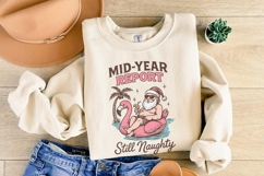 Mid-Year Report Still Naughty PNG, Funny Santa Summer Product Image 4