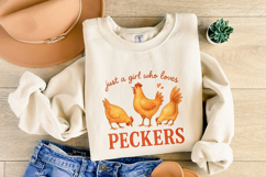 Just A Girl Who Loves Peckers PNG, Cute Chicken PNG, Funny Product Image 6