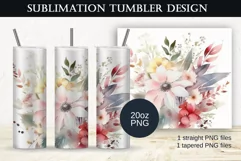 Watercolor Flowers Tumbler Sublimation 20oz|Floral design Product Image 1