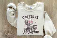 Coffee is my Valentine PNG, Valentines Day Png, Skeleton Product Image 8