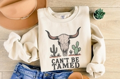 Can&#039;t Be Tamed PNG, Western Skull Digital Download, Cowboy Product Image 4