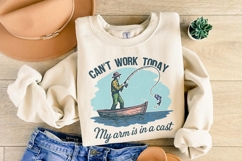 Can’t Work Today My Arm Is In A Cast PNG, Funny Fishing Product Image 4